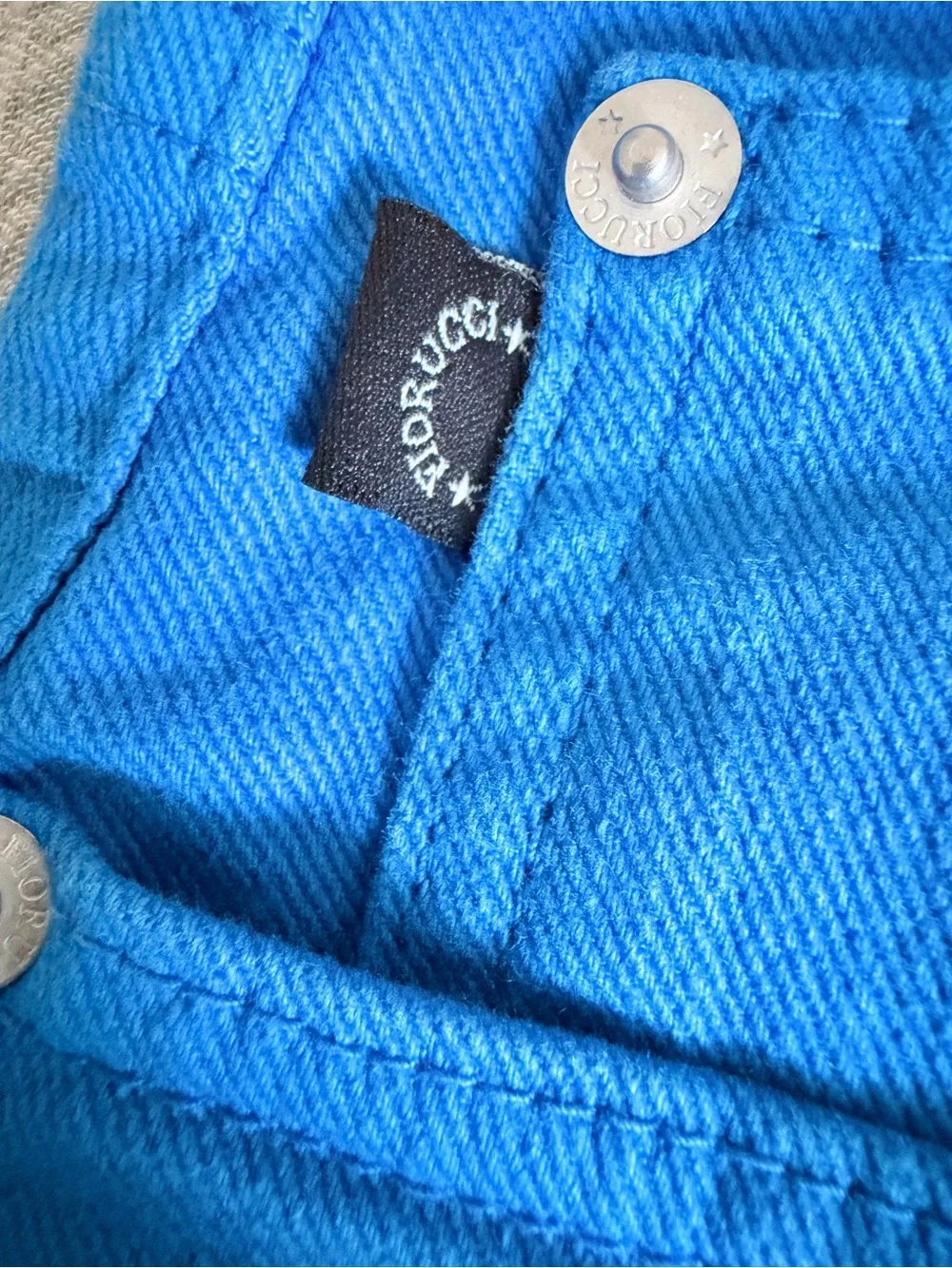 Fiorucci Tara High Rise Tapered Jeans Bright Blue Size 28